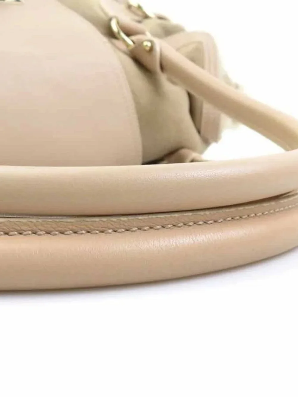 Auth Salvatore Ferragamo Shoulder Bag Beige/Pink Beige Mutton fur - Picture 5 of 16